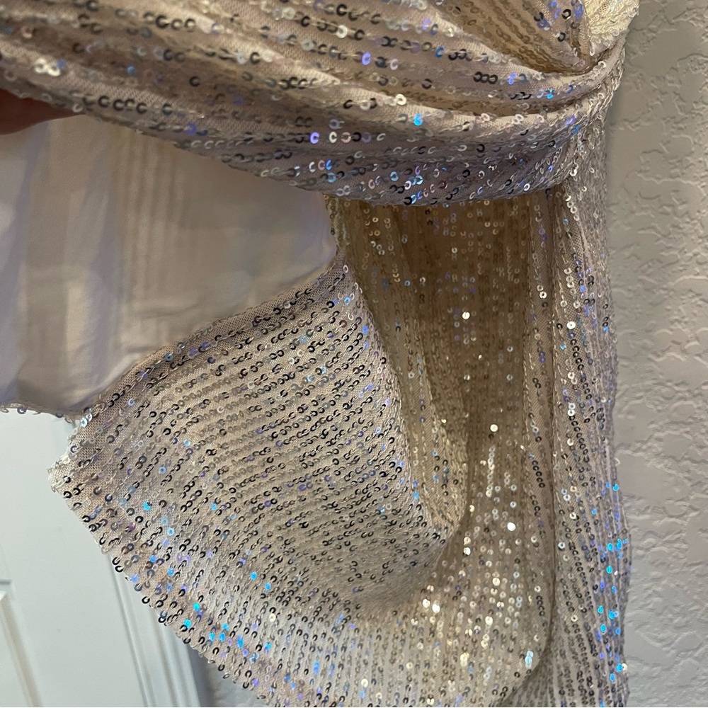 Crystal Sky Sequence Shift Woman’s Mini Dress Whi… - image 4